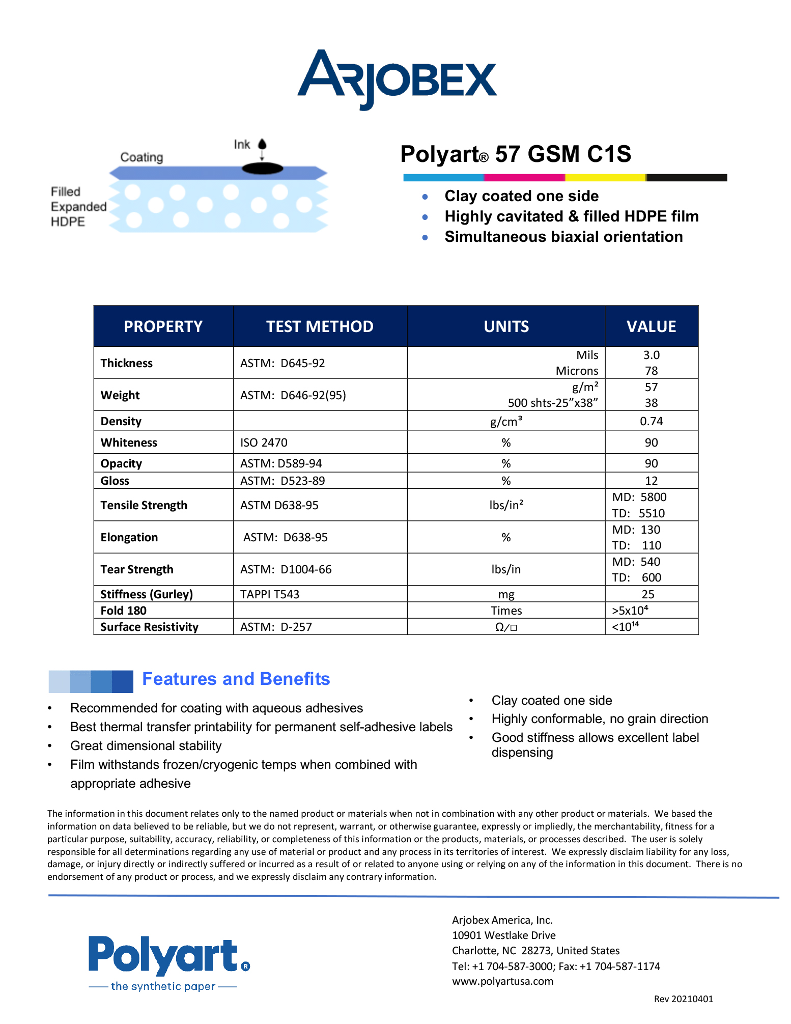 Arjobex Data Sheet_Polyart 57 GSM C1S
