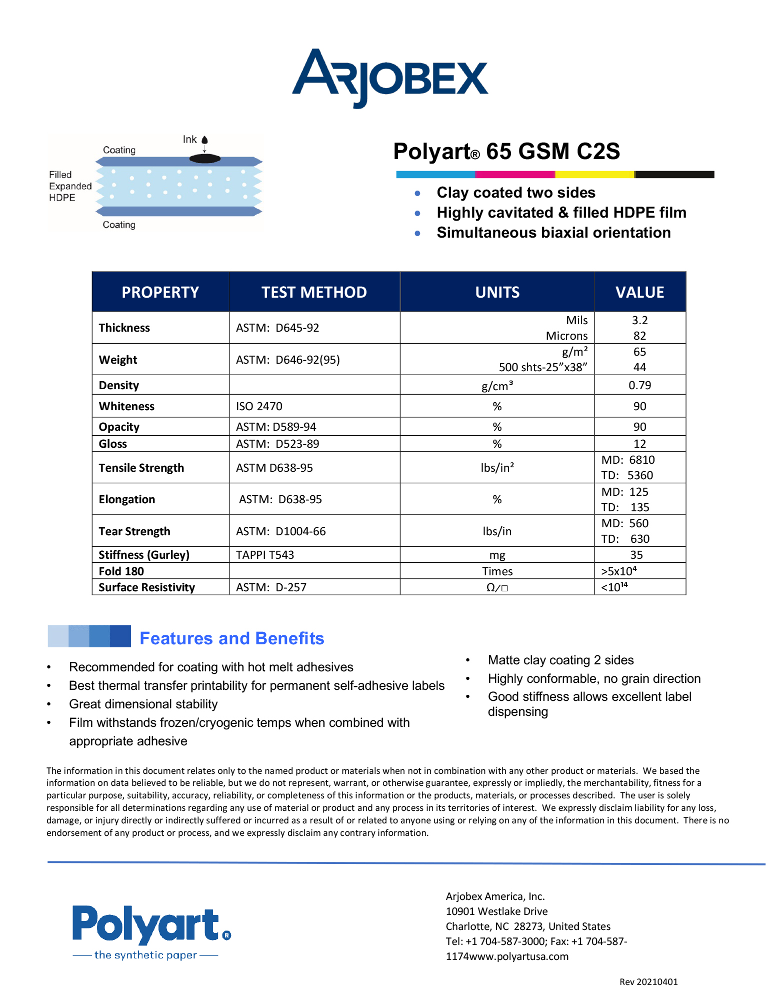 Arjobex Data Sheet_Polyart 65 GSM C2S